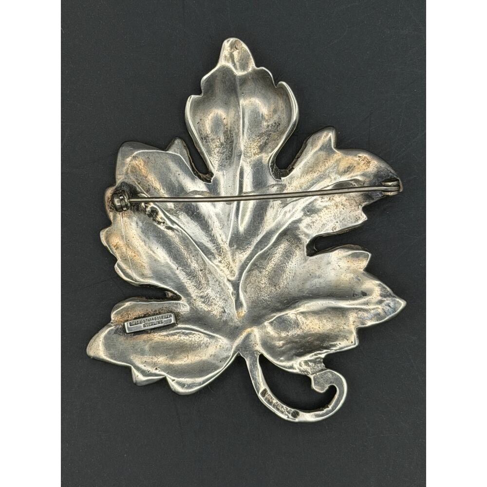 Vintage Black Starr and Gorham Sterling Silver Leaf Brooch/Pin - Picture 2 of 5